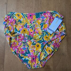 NWT Anne Cole Floral High-Waist Bikini Bottom